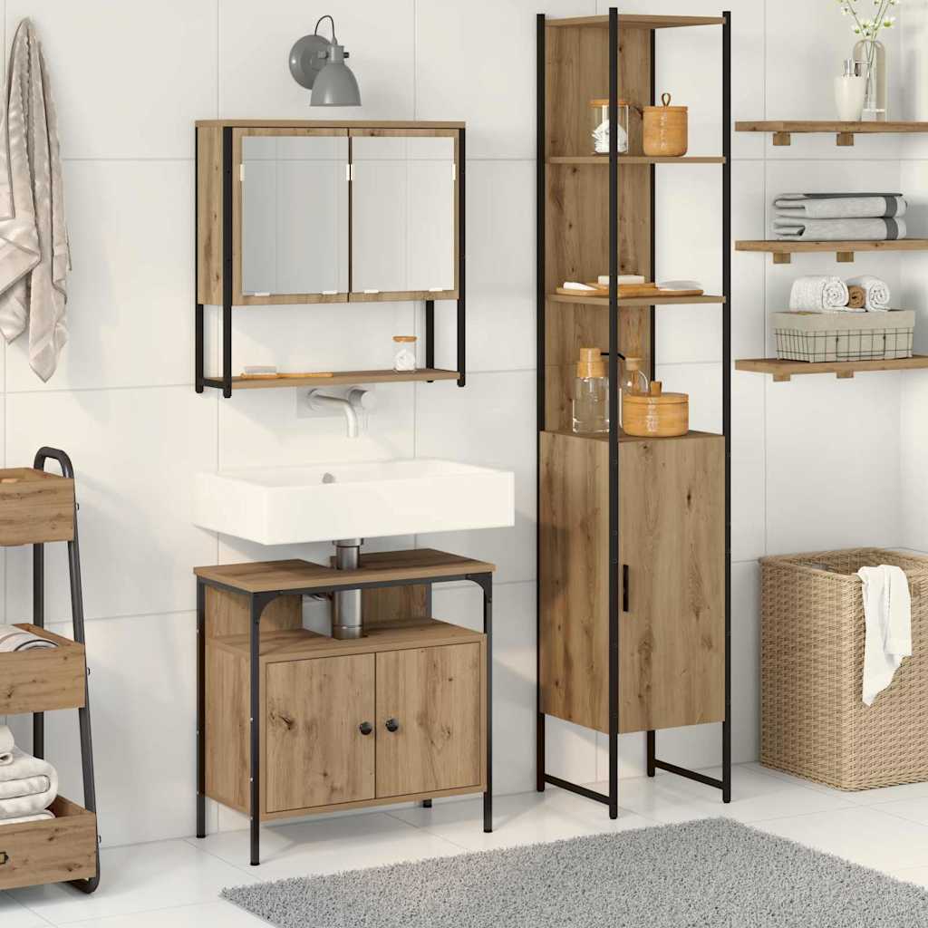 Bathroom Furniture Set 3 pcs Artisan oak 33 x 33 x 185.5 cm